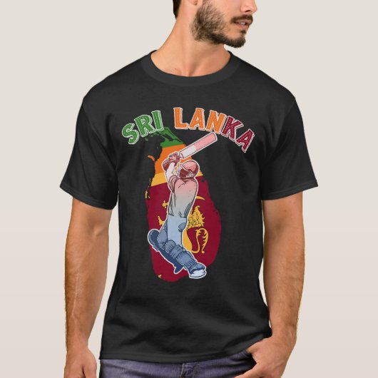 Sri Lanka Lion Cricket Fans_ Sri Lanka Batsman T- T-shirt (Voorkant)