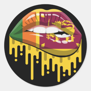 Sri Lanka Lips Pride Root Flag Ronde Sticker