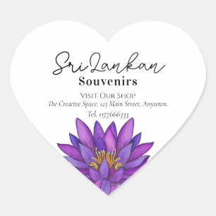Sri Lanka Lotus Bloem Schilderij Hart Sticker