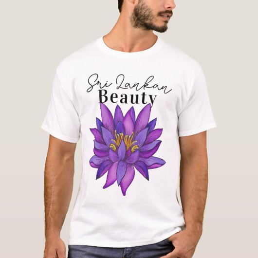 Sri Lanka Lotus Bloem Schilderij T-shirt (Voorkant)