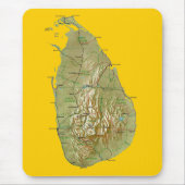 Sri Lanka Map Mousepad Muismat (Voorkant)