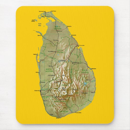 Sri Lanka Map Mousepad Muismat (Voorkant)