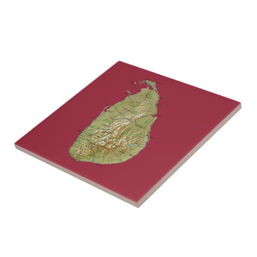 Sri Lanka Map Tile Tegeltje (Zijkant)