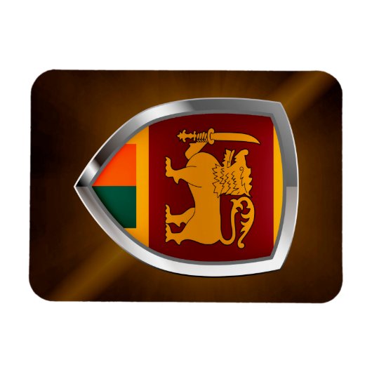 Sri Lanka Metallic Emblem Magneet (Horizontaal)