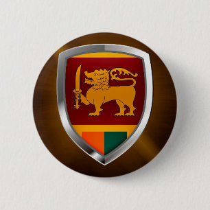 Sri Lanka Metallic Emblem Ronde Button 5,7 Cm