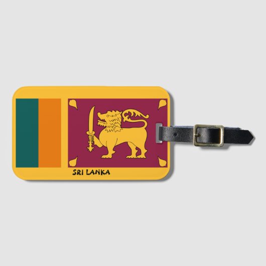 Sri Lanka National Flag Patriotic Bagagelabel (Voorkant (horizontaal))