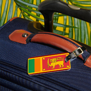 Sri Lanka Nationale Vlag Leeuw Symbool Bagagelabel