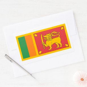 Sri Lanka Nationale Vlag Leeuw Symbool Rechthoekige Sticker
