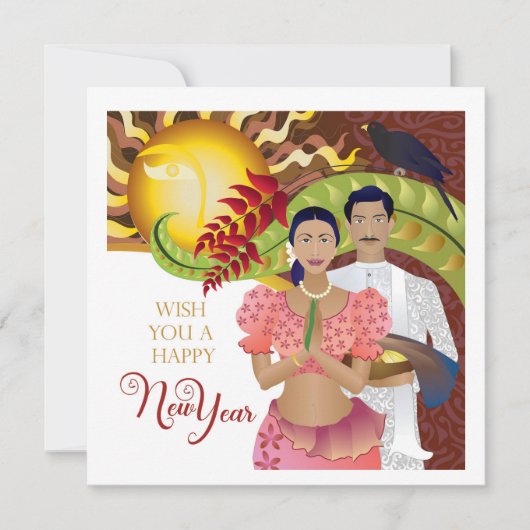 Sri Lanka Nieuwjaarsviering Save The Date (Voorkant)