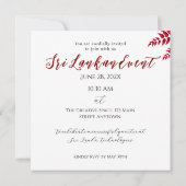 Sri Lanka Nieuwjaarsviering Save The Date (Achterkant)