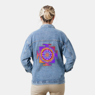 Sri Lanka - Ontwerp van het hindoeïstische symbool Denim Jacket