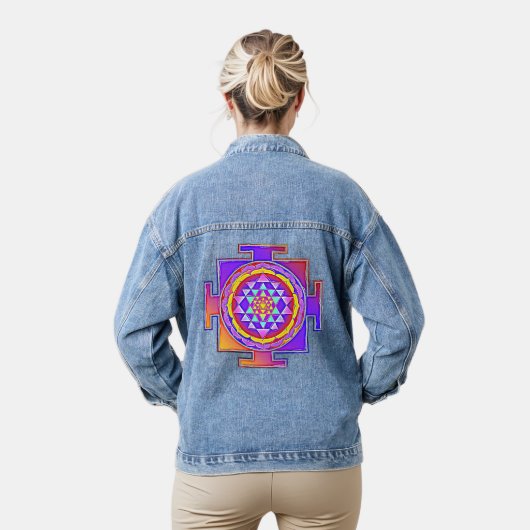 Sri Lanka - Ontwerp van het hindoeïstische symbool Denim Jacket (Model)