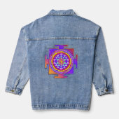 Sri Lanka - Ontwerp van het hindoeïstische symbool Denim Jacket (Achterkant)