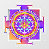 Sri Lanka - Ontwerp van het hindoeïstische symbool Raamsticker (Vel)