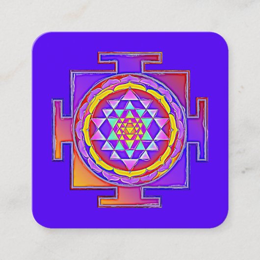 Sri Lanka - Ontwerp van het hindoeïstische symbool Vierkante Visitekaartje (Voorkant)