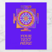 Sri Lanka - Ontwerp van het hindoeïstische symbool Wijn Etiket (Enkel label)