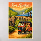 Sri Lanka Oude Reisposter Poster (Voorkant)