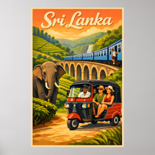 Sri Lanka Oude Reisposter Poster