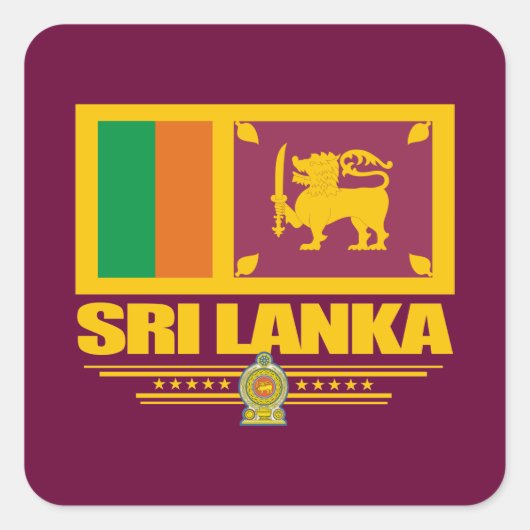 Sri Lanka Pride Vierkante Sticker (Voorkant)
