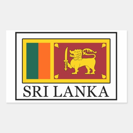 Sri Lanka Rechthoekige Sticker (Voorkant)
