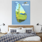 Sri Lanka reis kaart Canvas Afdruk (Insitu (Slaapkamer))
