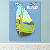 Sri Lanka reis kaart Canvas Afdruk (Insitu (Houten vloer))