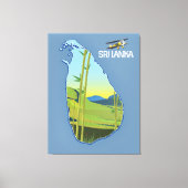Sri Lanka reiskaart Canvas Afdruk (Voorkant)