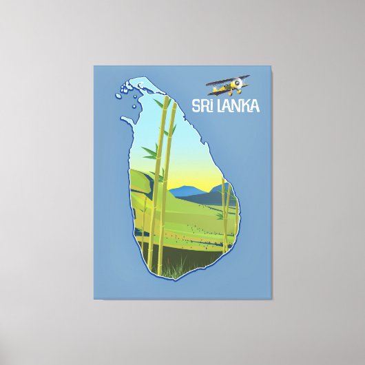 Sri Lanka reiskaart Canvas Afdruk (Voorkant)