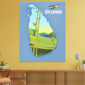 Sri Lanka reiskaart Canvas Afdruk (Insitu (Woonkamer))