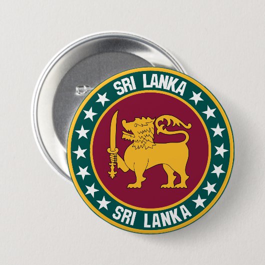 Sri Lanka Ronde Button 7,6 Cm (Voorkant /achterkant)