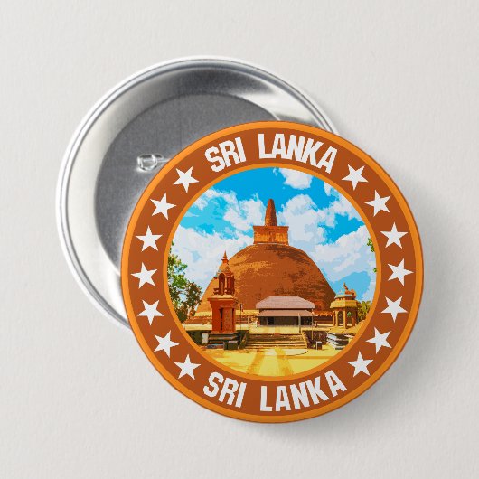 Sri Lanka Ronde Button 7,6 Cm (Voorkant /achterkant)