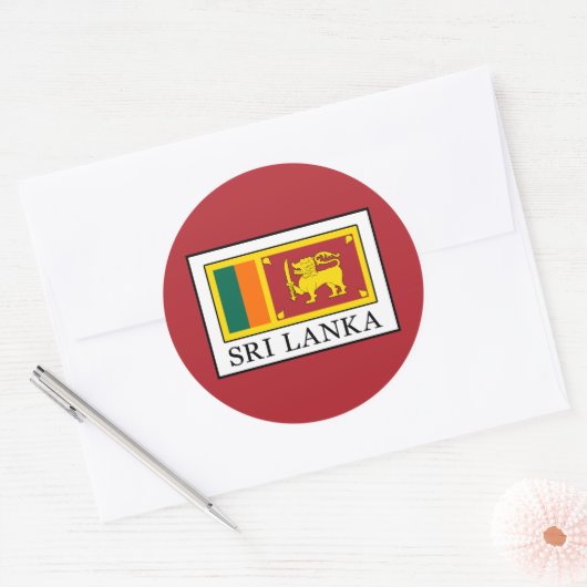 Sri Lanka Ronde Sticker (Envelop)