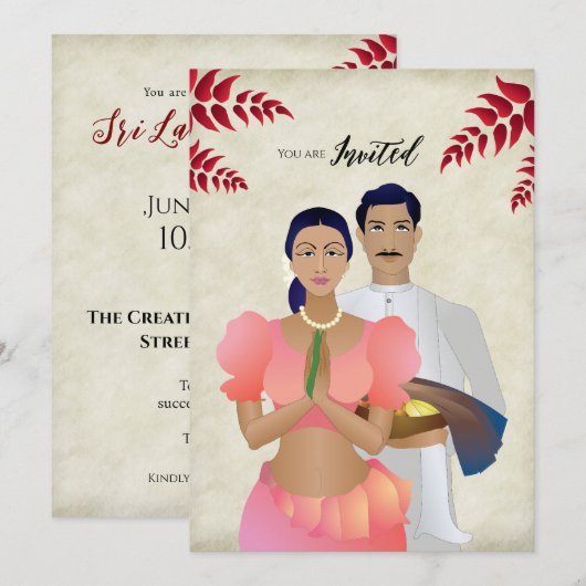 Sri Lanka Sinhala Nieuwjaar Kaart (Voorkant / Achterkant)