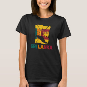 Sri Lanka Sri Lanka De vlag Peafowl Silhou T-shirt
