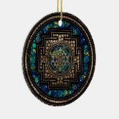 Sri Lanka / Sri Lanka Marmer en Gold Keramisch Ornament (Rechts)