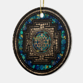 Sri Lanka / Sri Lanka Marmer en Gold Keramisch Ornament (Links)