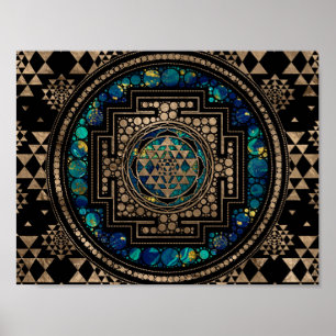 Sri Lanka / Sri Lanka Marmer en Gold Poster