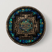 Sri Lanka / Sri Lanka Marmer en Gold Ronde Button 7,6 Cm (Voorkant)