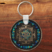 Sri Lanka / Sri Lanka Marmer en Gold Sleutelhanger (Voorkant)