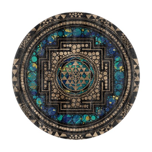 Sri Lanka / Sri Lanka Marmer en Gold Snijplank (Voorkant)