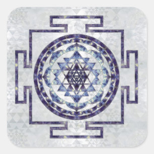 Sri Lanka/Sri Lanka/Sri Chakra Gemstone en parel Vierkante Sticker
