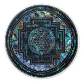 Sri Lanka, Sri Lanka, Sri Lanka, Abalone Shell en  Keramische Knop (Voorkant)