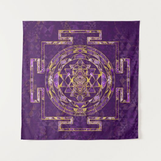 Sri Lanka, Sri Lanka, Sri Lanka, Amethyst en goud Wandkleed (Voorkant)
