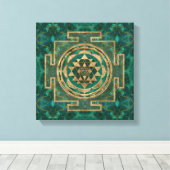 Sri Lanka/Sri Lanka/Sri Lanka Malachite en goud Canvas Afdruk (Insitu (Houten vloer))