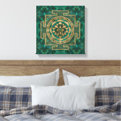 Sri Lanka/Sri Lanka/Sri Lanka Malachite en goud Canvas Afdruk (Insitu (Slaapkamer))