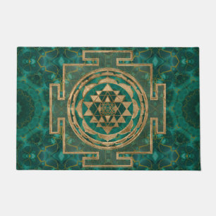 Sri Lanka/Sri Lanka/Sri Lanka Malachite en goud Deurmat