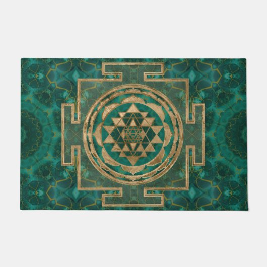 Sri Lanka/Sri Lanka/Sri Lanka Malachite en goud Deurmat (Voorkant)