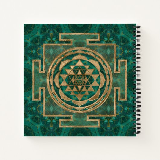 Sri Lanka/Sri Lanka/Sri Lanka Malachite en goud Notitieboek (Achterkant)