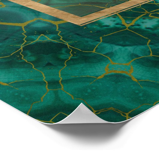 Sri Lanka/Sri Lanka/Sri Lanka Malachite en goud Poster (Hoek)