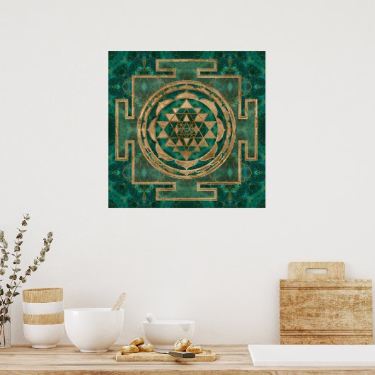 Sri Lanka/Sri Lanka/Sri Lanka Malachite en goud Poster (Keuken)